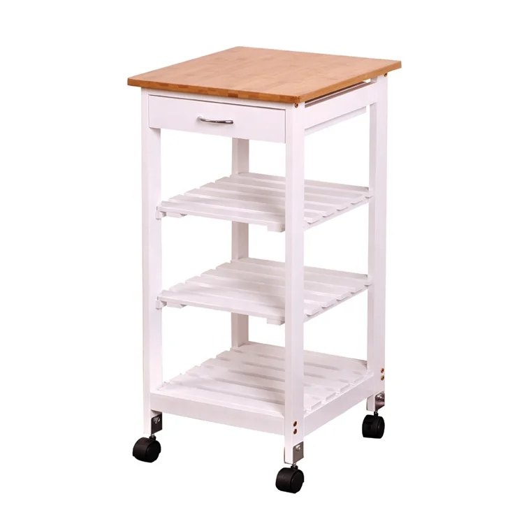  Durable 3-tier MDF Wood Kitchen Serving Trolley Cart