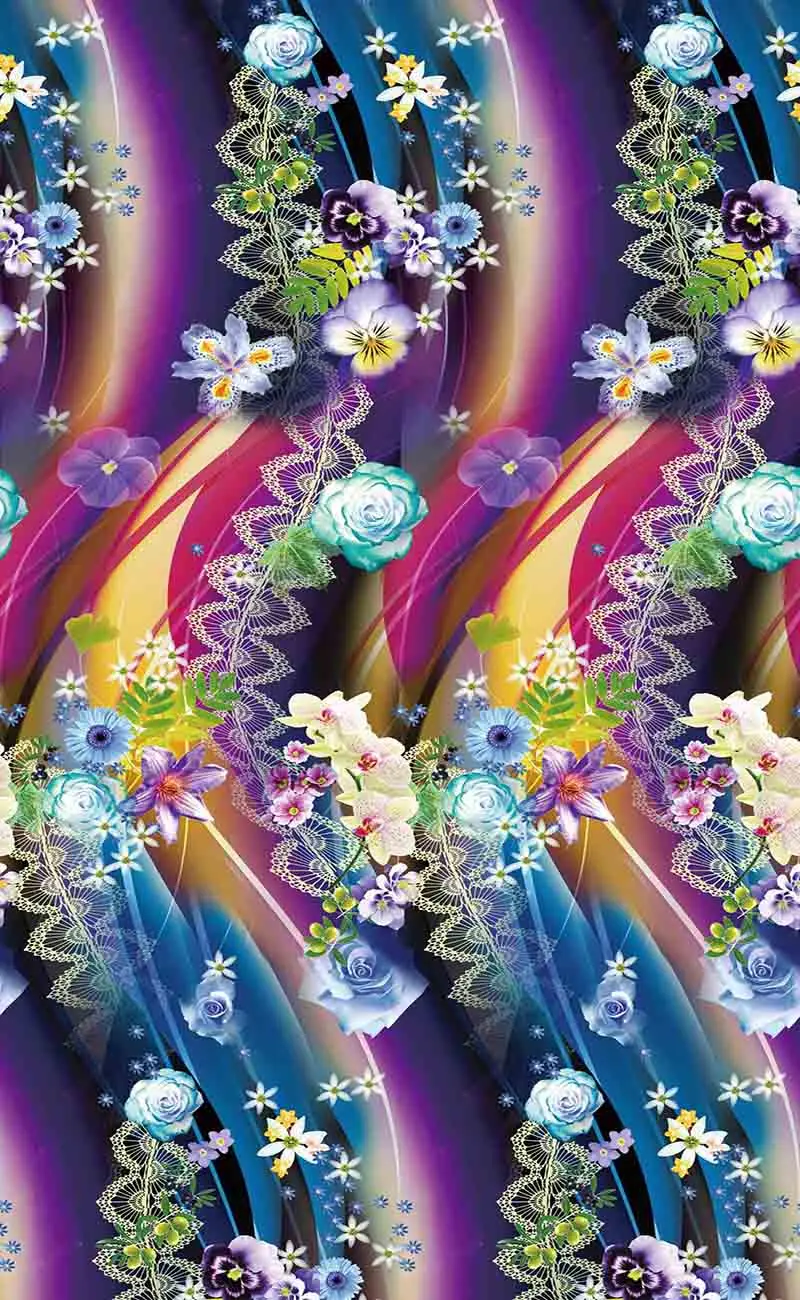 White Chiffon Fabric Wholesale Digital Print Big Flower 100 Polyester Floral Jacquard Chiffon Fabric Printed For Dress