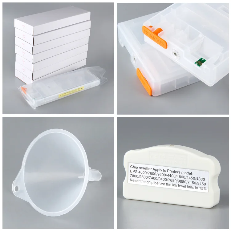 Compatible Refill Bulk Ink Tank Refillable Cartridge Set for Epson Stylus Pro 7800 7880 7400 7450 9400 9450 9800 9880 With Chip