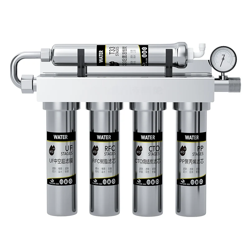Ultrafiltration 5-Stage Kitchen Sink Stainless Steel Water Purifier Manual Power Source Household Water Filter System