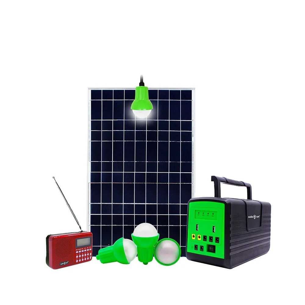 Off Grid Portable Solar Powered Mini Refrigerator TV Solar Home System Lighting System Lithium Iron Phosphate MPPT 60W 24 12.8V