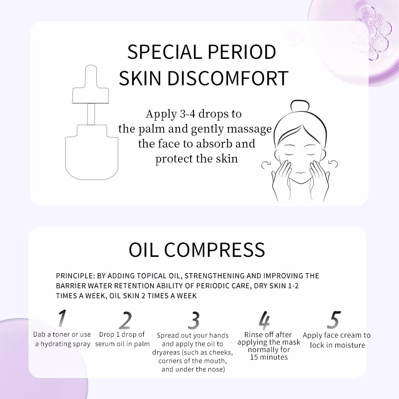 Pink pepper Vetiver Comfort Nourish Relieve Redness Tanning Bottle Packaging Vitamin E Coconut Face Oil