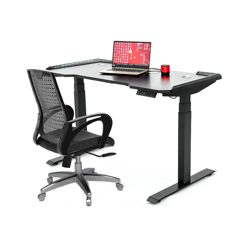 Стабильный и удобный игровой компьютерный стол с регулируемой высотой двойным мотором