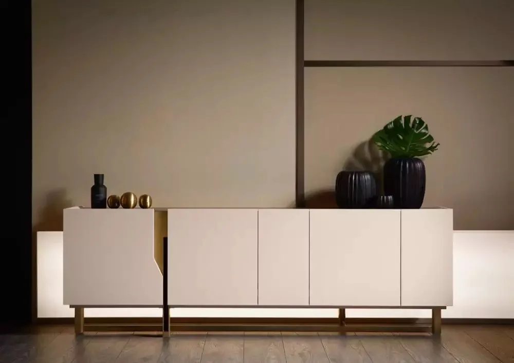 Baking Lacquer Craft Sideboard Wooden High Quality Storage Buffet Cabinet