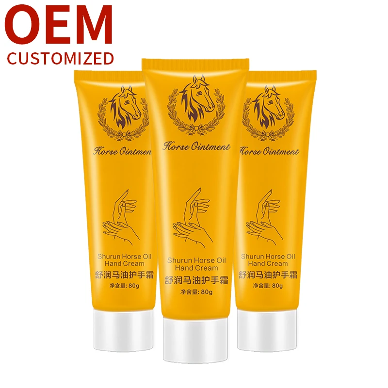 Horse oil hand cream moisturizes the skin on the hand cream whitening Cosmetics manufacturers process OEM
