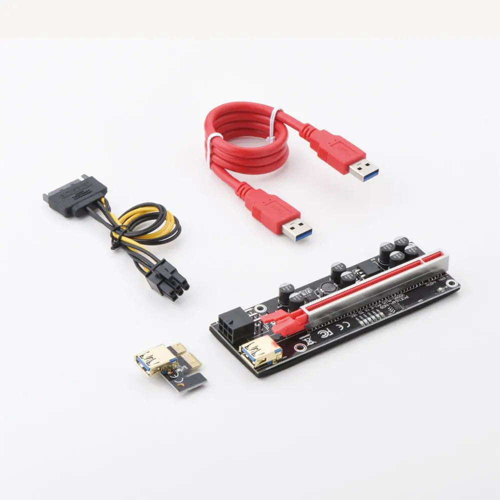The New 010s Plus Capacitors Pci-e 1x To 16x 2021 Newest Ler Raiser Riser Card Extender Pci Express Adapter Usb 3.0 Cable Power