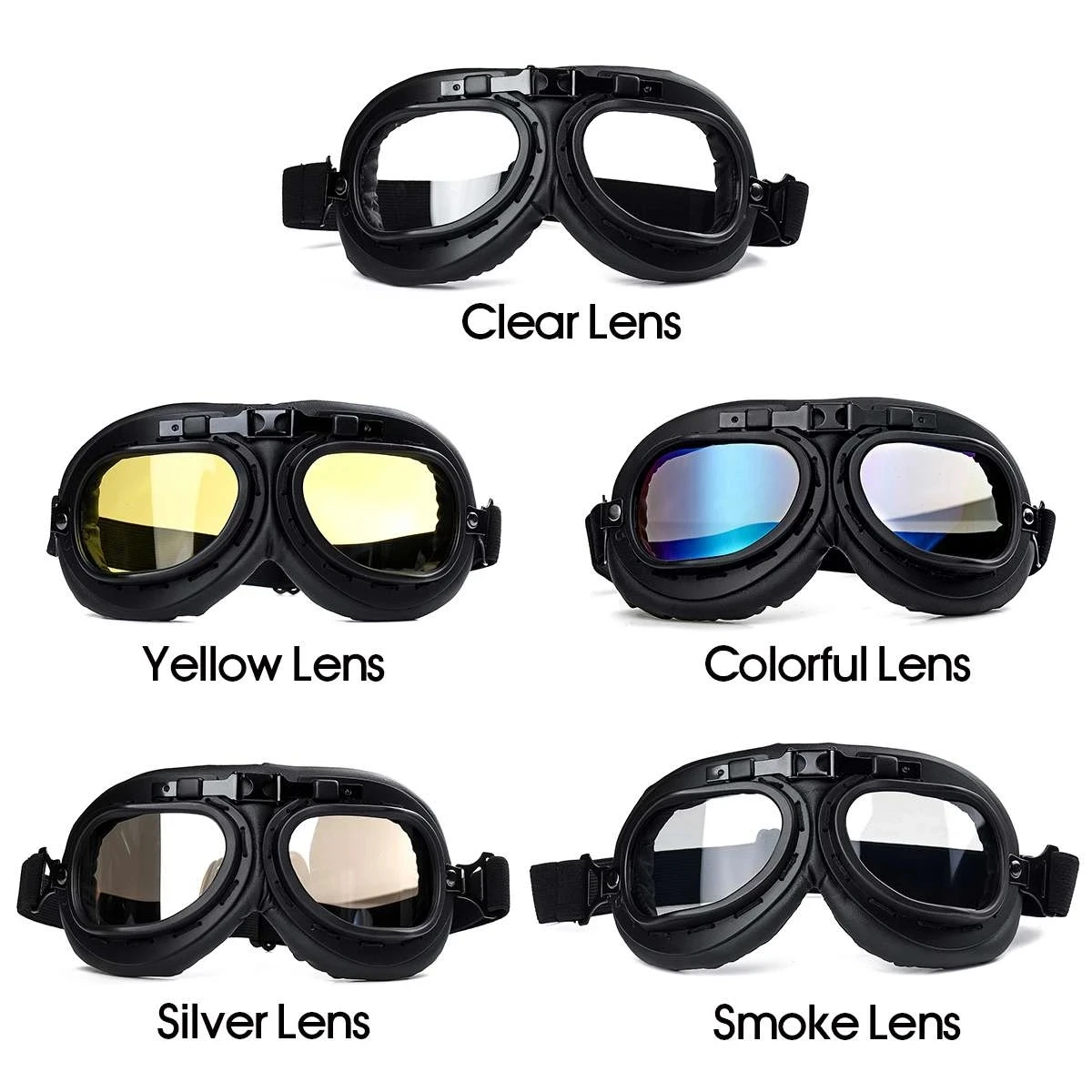 
Motorcycle Vintage Goggle Retro Eyewear Goggle Glasses Helmet Goggles Motrcross Scooter Bike Cycling Windproof 