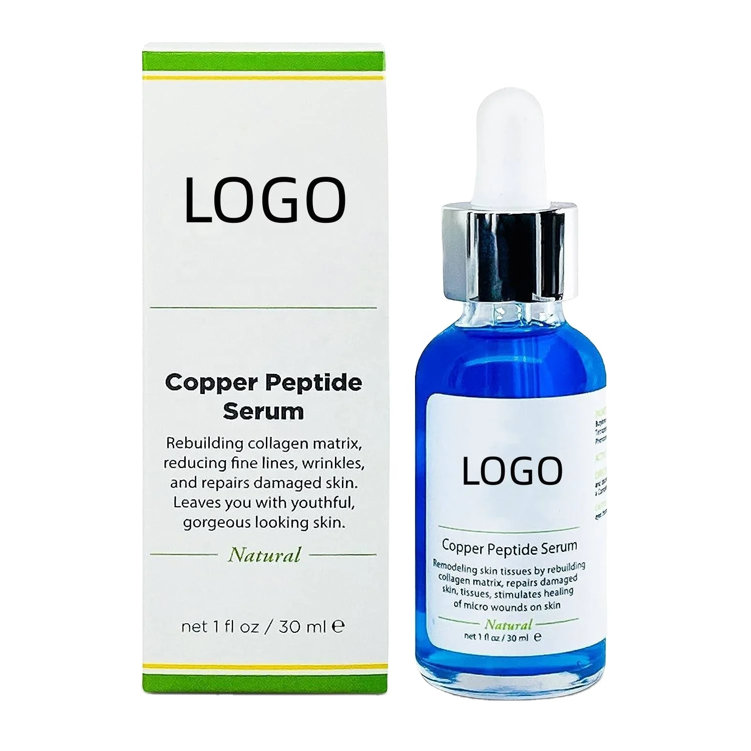 Wholesale Anti Aging Collagen Hyaluronic Acid GHK-CU Copper Peptides Serum peptide serum private label