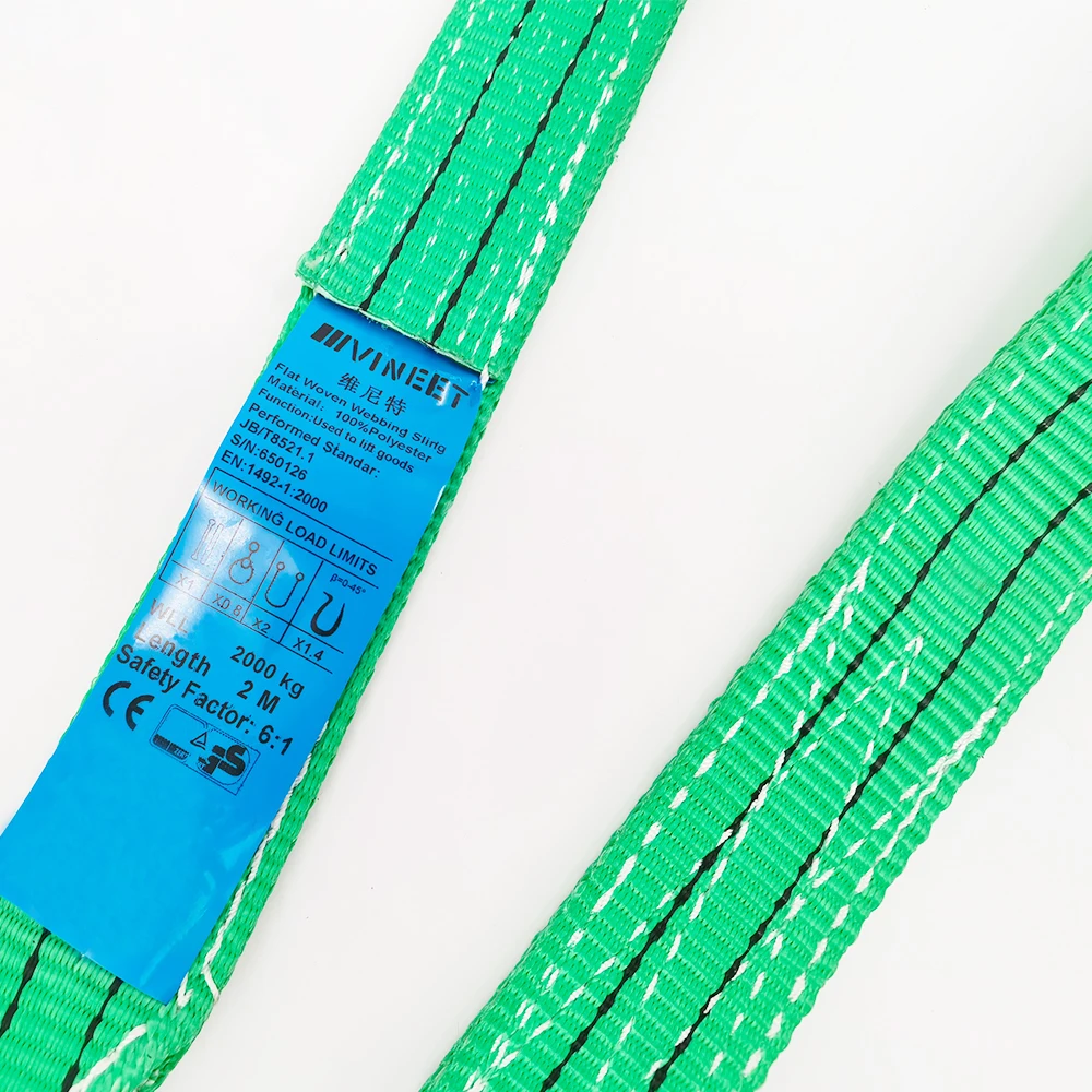 VINEET High Quality Durable Polyester 2 Ton Customizable Eye To Eye Webbing Sling Flat Webbing Sling