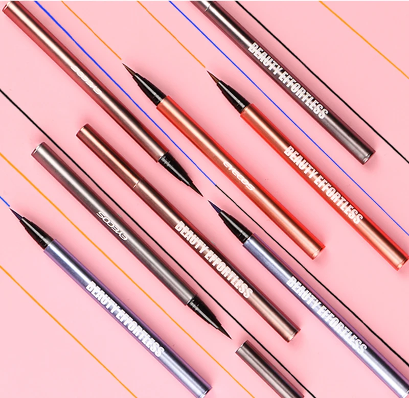 best waterproof multi-color Black Ultra-thin adhesive eyeliner color liquid eyeliner  korean cosmetics