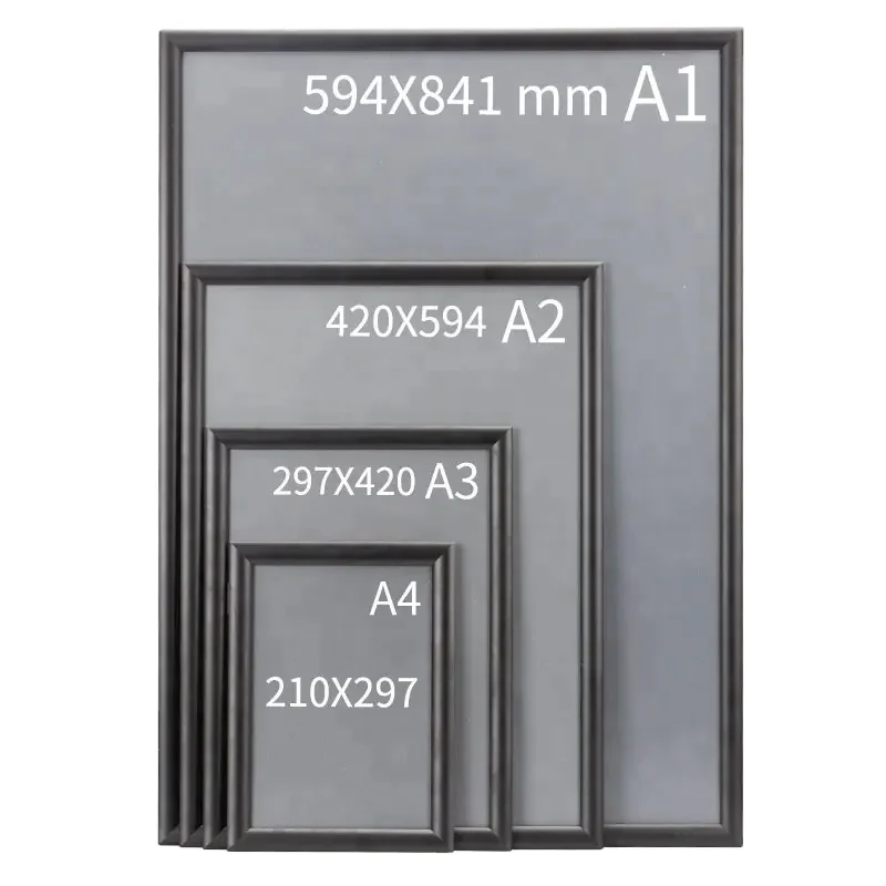 A4 Black 25mm standard mitred corner aluminum snap  poster frame