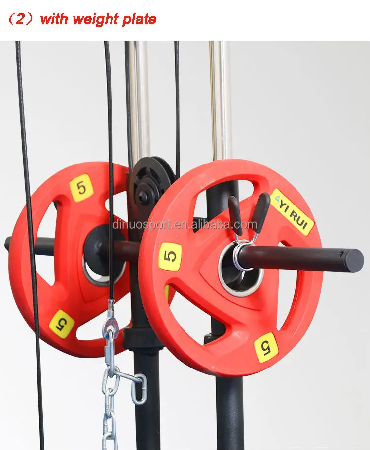 Home Using Adjustable Wall Cable  Pulley System Squat Rack Lat Pull Down Trainer  Plate Loaded cable Station  Machine