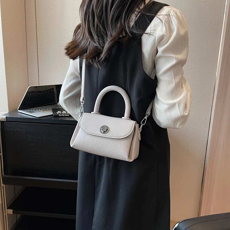2023 Y2K Designer Crossbody Bag with Short Handle for Women - Small Leather Cute Solid Color Handbags and Purses