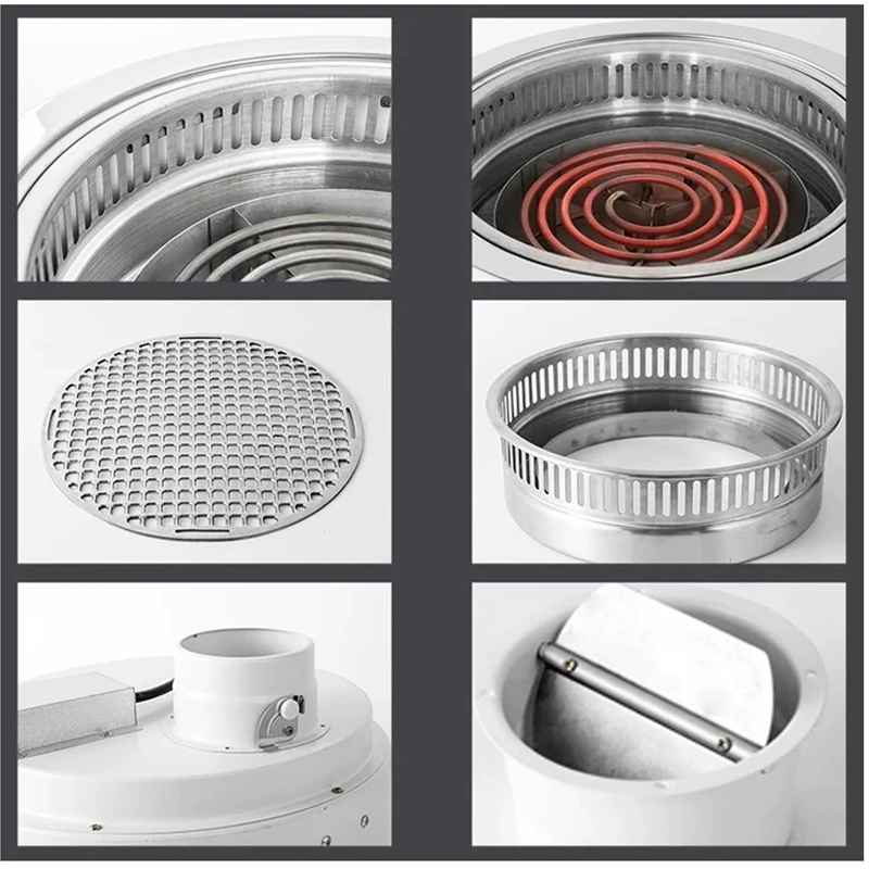 round Electric Grill BBQ Stainless Steel Coated Metal Indoor Baking Cooking Method Electric Stove Price