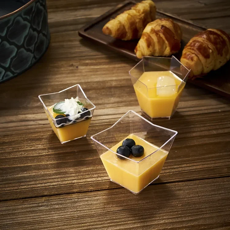 Wholesale Serving Custom Shape  Hot And Cool Food Disposable Party Cup Cream Salad Desert Cup Small Hexagon Plastic Cup