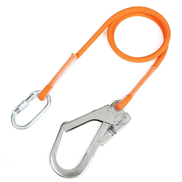 fall arrest safety lanyard with snap hook carabiner for working at height construction