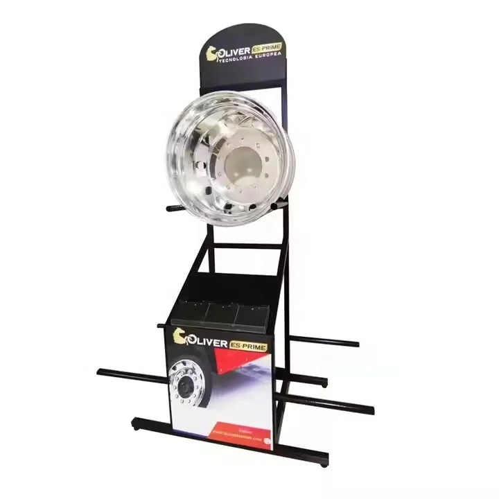 Custom Auto Repair Shop Passenger Car Parts Motorcycle Wheel Tire Storage Rack Truck Rim Hub Tire Metal Display Stand Shelf