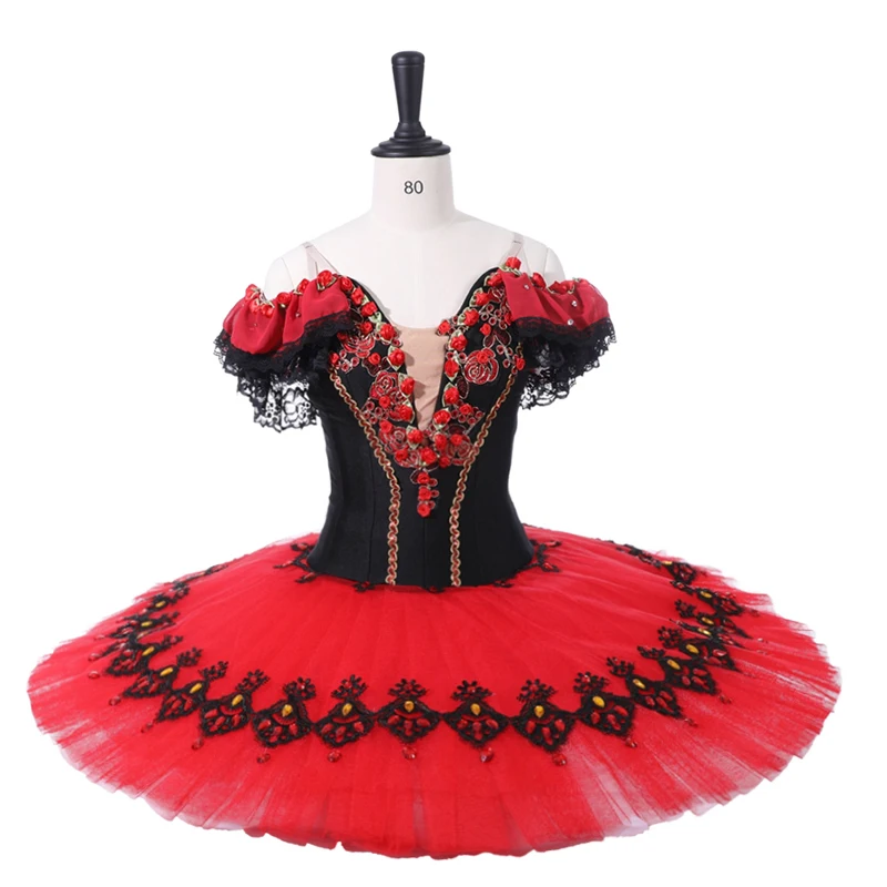 Red Spanish Pancake tutu ballet- tutu costumes wholesale women ballet skirt costumes red sugar plum fairy ballet tutu