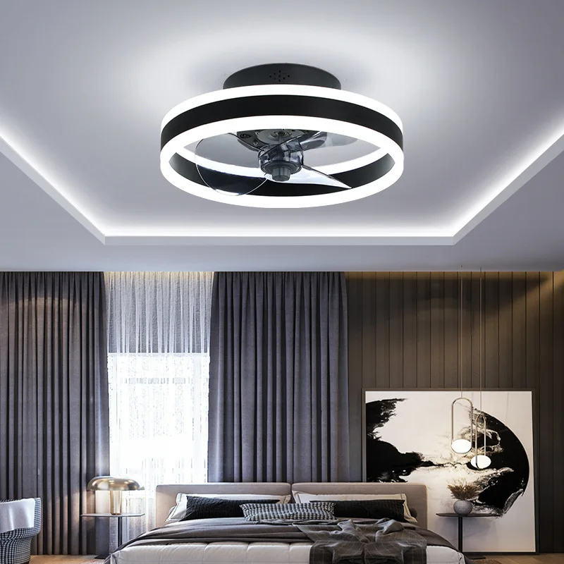 OPWXM New Design Minimalist Styles 48W Adjustable Tricolor Chandelier Ceiling Fan with Lights for Home Living