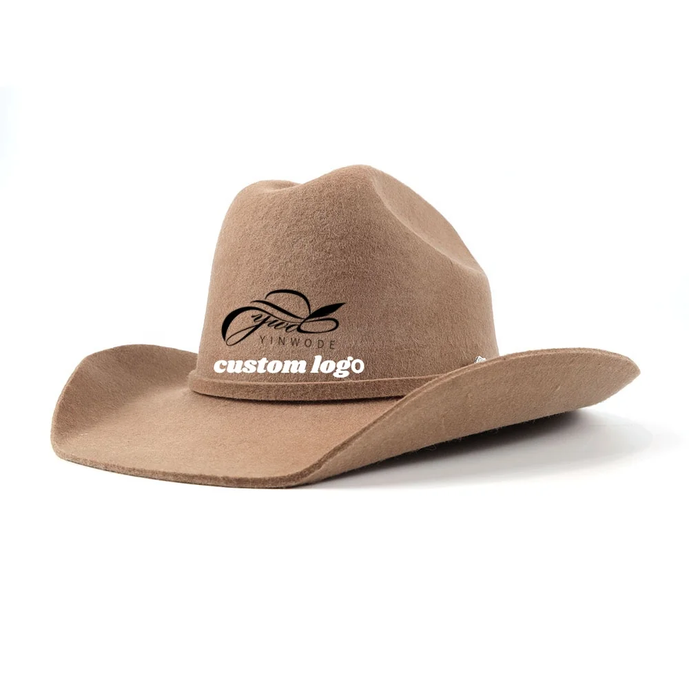 OEM ODM high quality pure wool customized promotional manufacturer buy vintage jazz hard hat cowboy hat supplier