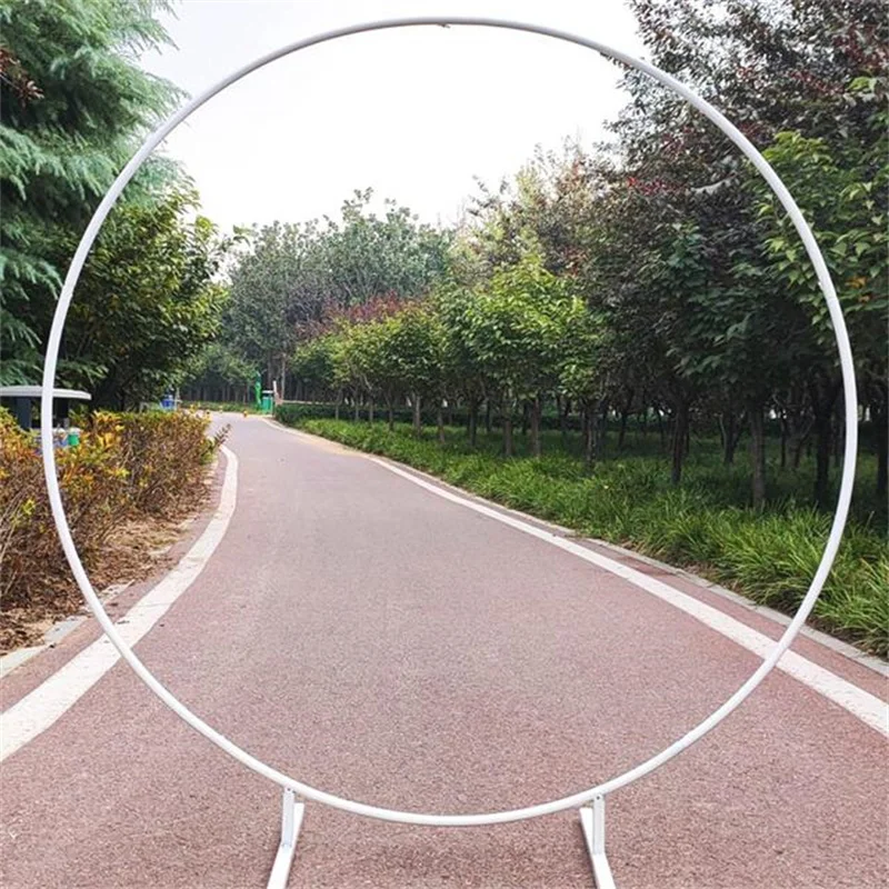 Iron Double Rod Ring Wedding Arch Outdoor Marriage Birthday Party Round Arch Decoration Background Shelf Decoration Arch Frame