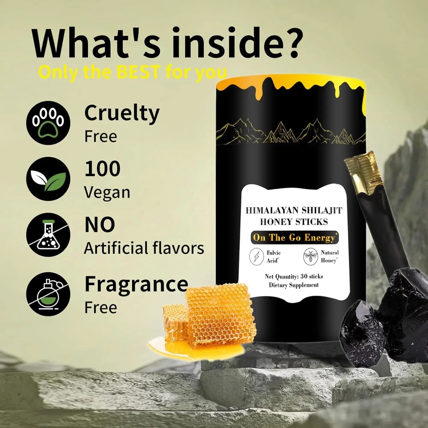 OEM/ODM Private Label чистый Гималайский шиладжитский Саше из смолы с органическим медом шиладжит медовые палочки