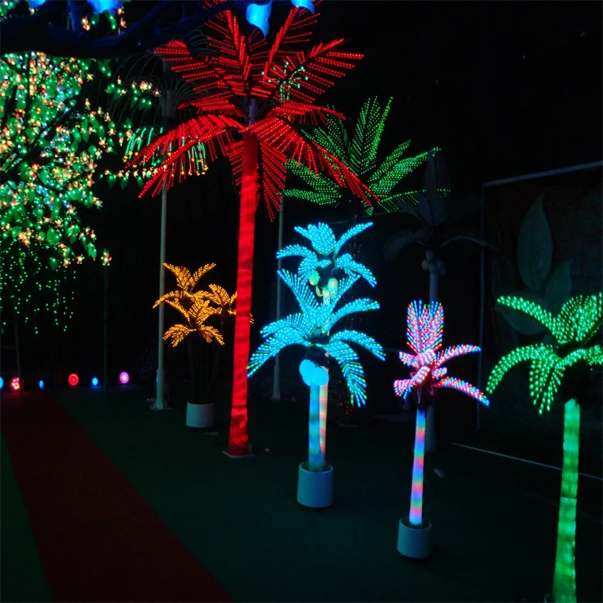 Large outdoor artificial trees light waterproof ip65 led coconut palm tree light