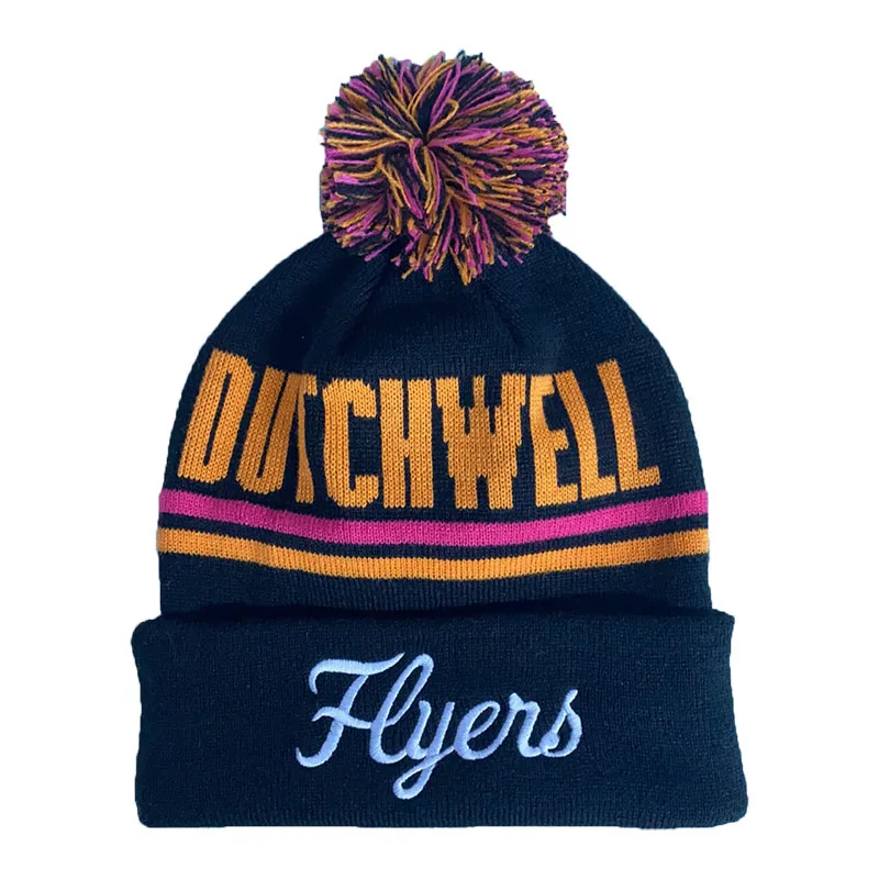 CE MOQ 25pcs 100 % acrylic AFL footy adult embroidered logo beanie woven knitted hats winter sport custom beanie hat for men