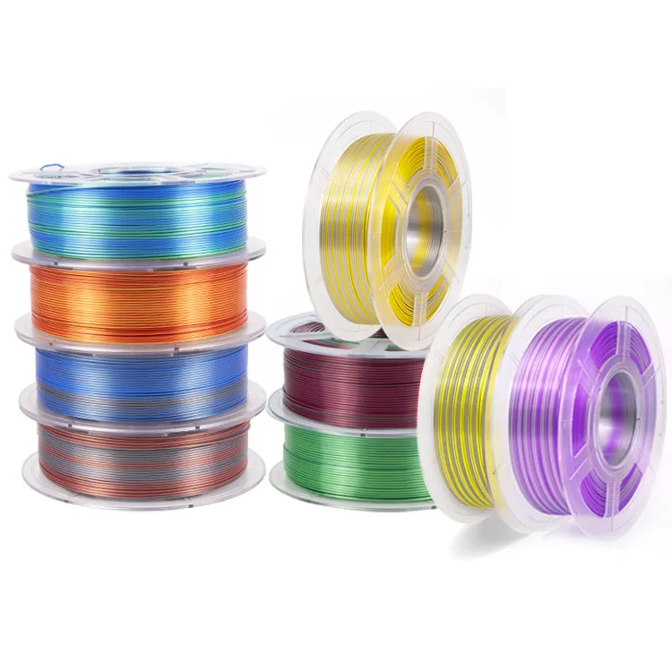 iSANMATE New released dual color filament 1.75mm silk pla for 3D printer filament great packing