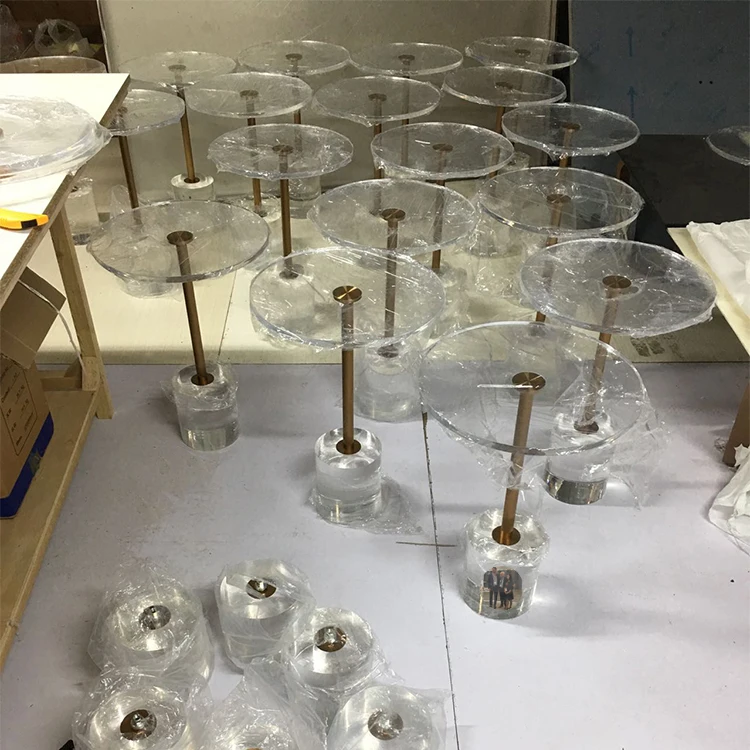 Living Room Furniture Luxury Decorative Round Mini Modern Low Clear Acrylic Coffee Small Side Accent Table