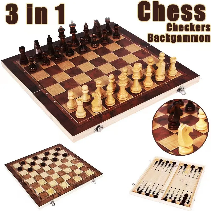 Custom foldable 3-in-1 chess board game