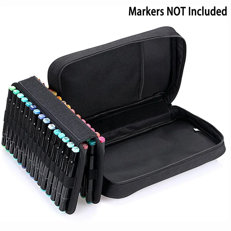 Art Marker Carrying Case Lipstick Organizer-60 Slots Canvas or Oxford Cloth Zippered Markers Storage Bags