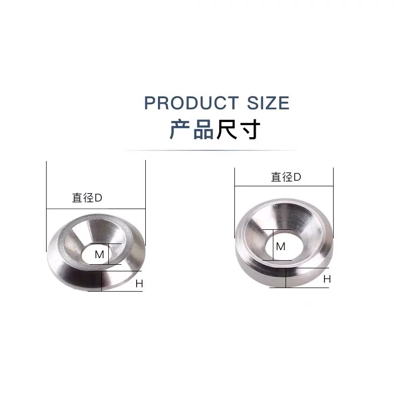 304 Stainless Steel Fisheye Gasket Countersunk Flat Cup Washers M4 M5 M6