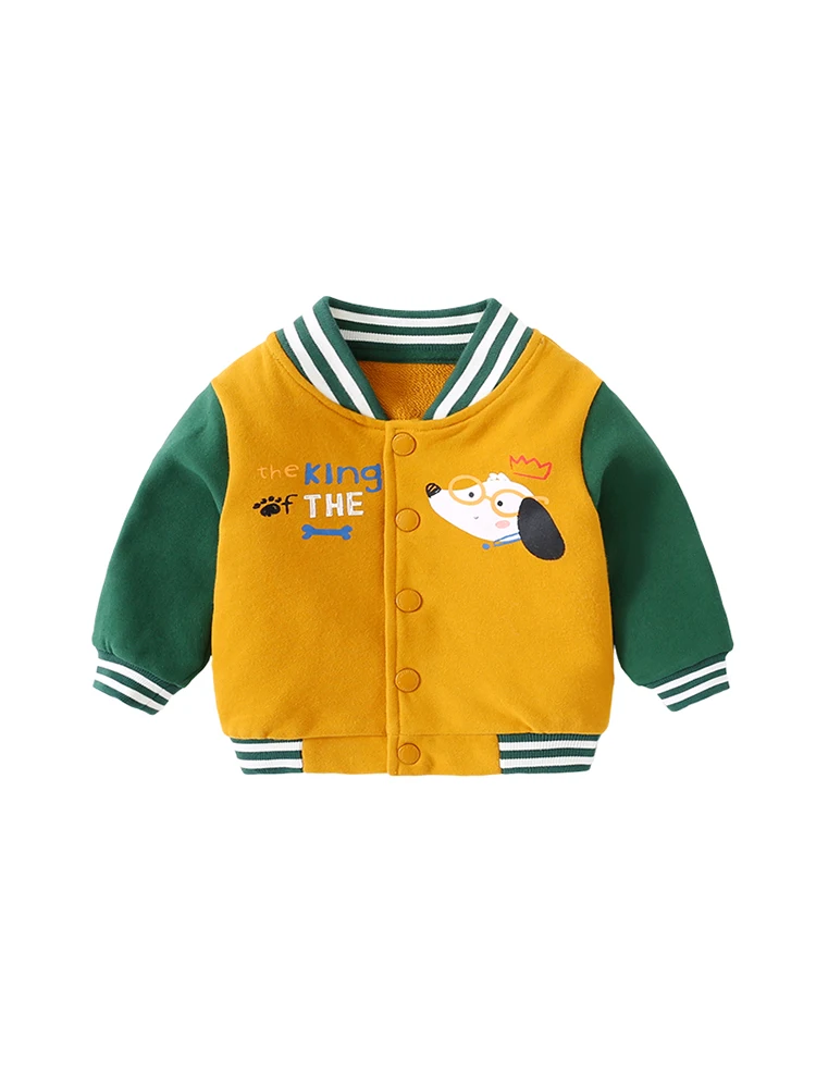 
Unisex cartoon printing french terry fabric baby coat baby outwear jacket 