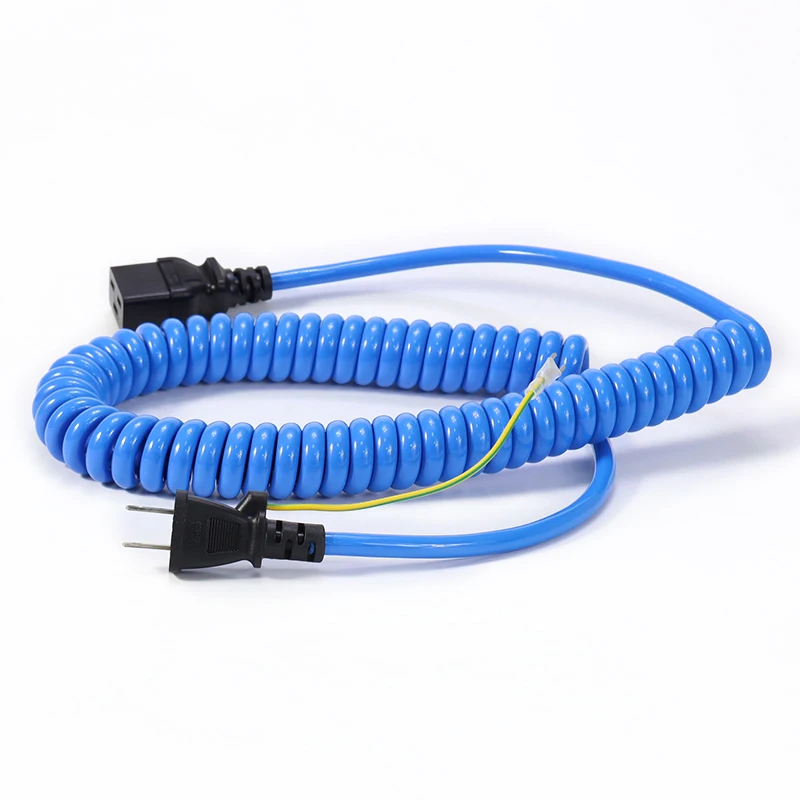 
Japan PSE Certified JIS JET Approval Ground Wire Spiral Curly Spring Coiled Japanese AC Power Cord Cable 