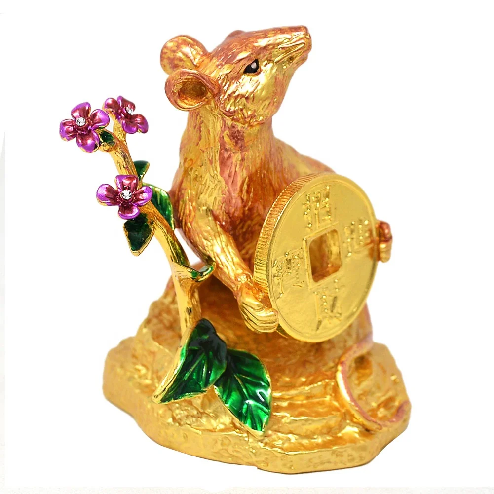 Золотая крыса держатель монета с вашей удачи прибыл амулет
