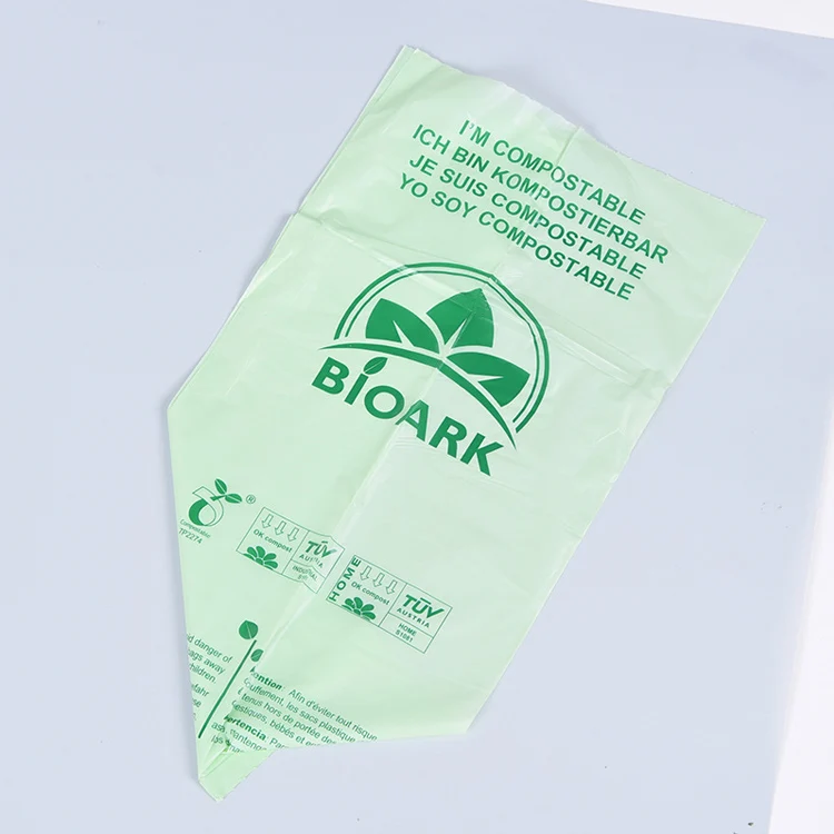 Low MOQ Eco Friendly 100% Biodegradable Cornstarch PLA PBAT Based Bags Garbage Trash Custom Printed Compostable