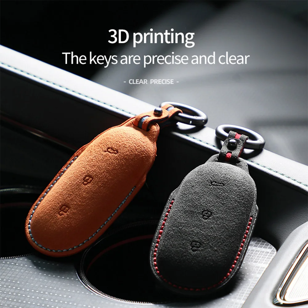 For LEADING IDEAL LiXiang L9 L8 L7 Alcantara Smart Key Keyless Remote Entry Fob Case Cover Key Case for Car