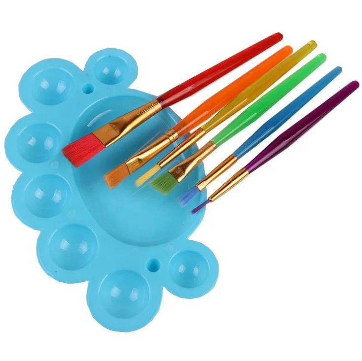 Free sample colorful nylon hair artist paint brush set