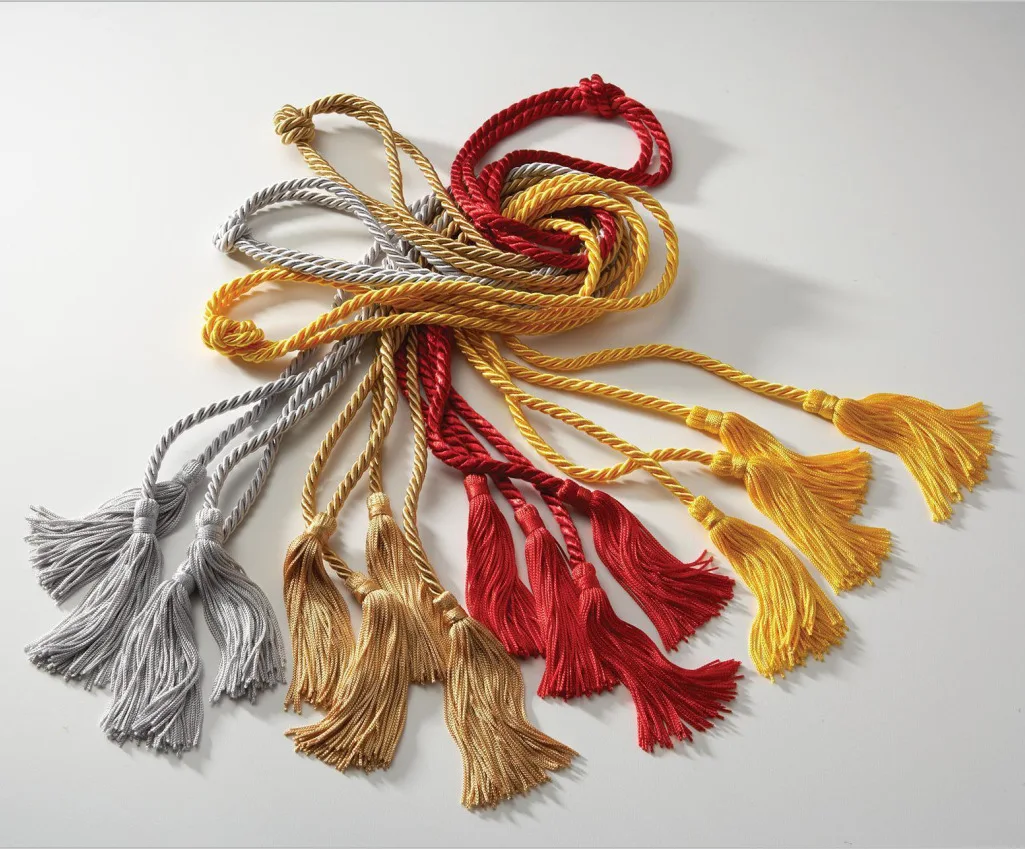 Hot Selling High Quality Multiple Colors Graduation Cap Fringe Polyester Tassel Fabric
