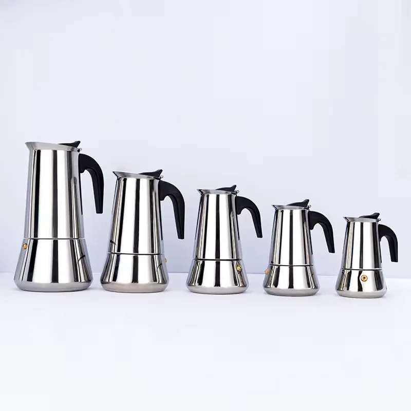 Stainless Steel Coffee Maker Customize Gas Stove Coffee Brewing Moka Pot Classic Espresso Electric Stove Moka Pot