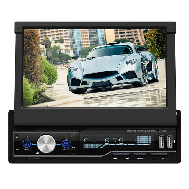 1 din 7 inch Audio Player Stereo Radio Touch Screen Car Radio Audio Video MP5 Player with Rear Camera