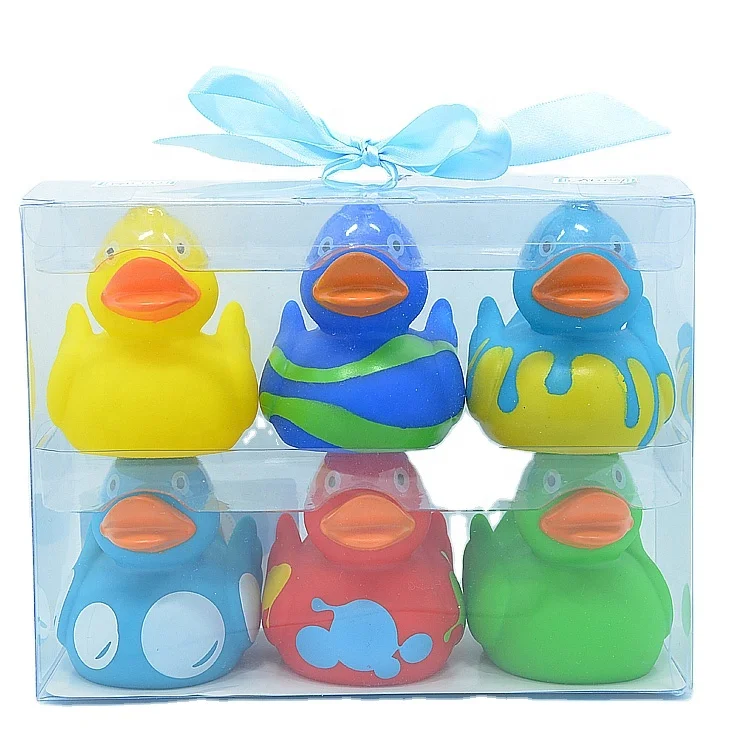 Wholesale Free Sample Squeeze Promotional Floating Customise Rubber Duck Bath Toy Set