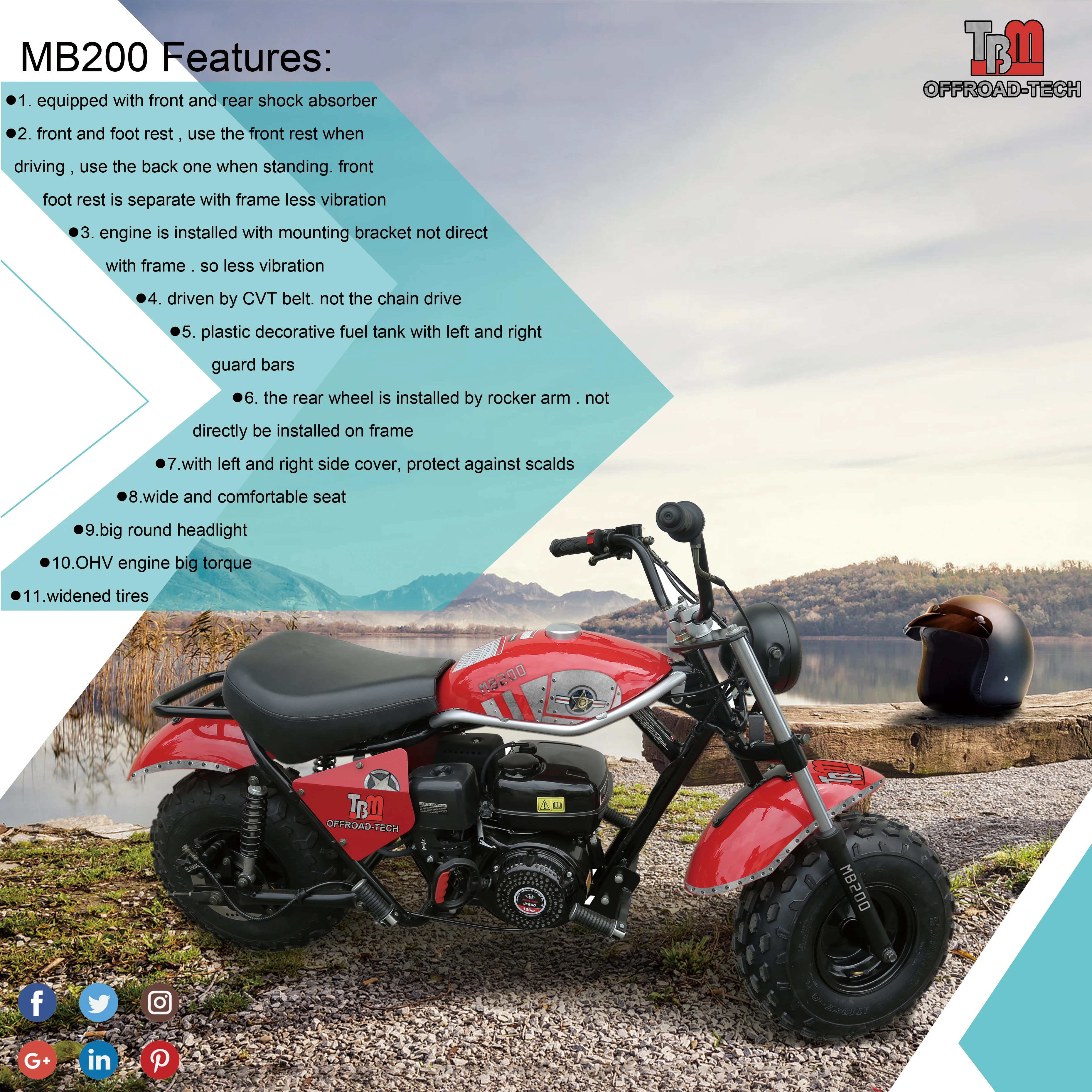 80CC 4 Stroke 2 Wheels Mini Bike for Kids&Adult