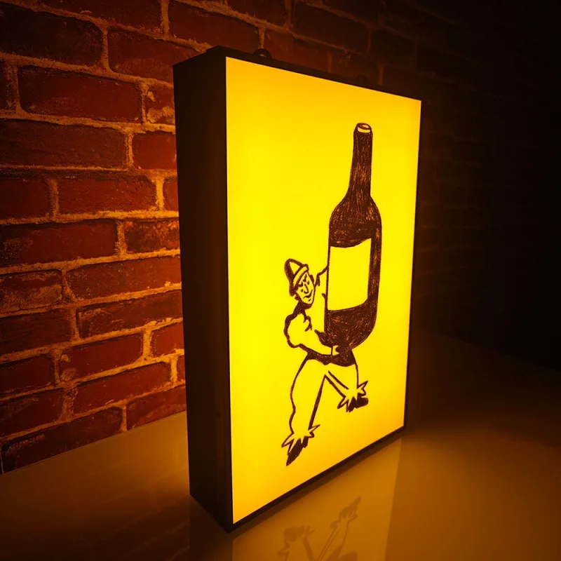 Warm Yellow Soft Light LED Light 3D Box Light Double-Sided Indoor Outdoor Square Shape Frontlit Luminous Signage Sign Mounted