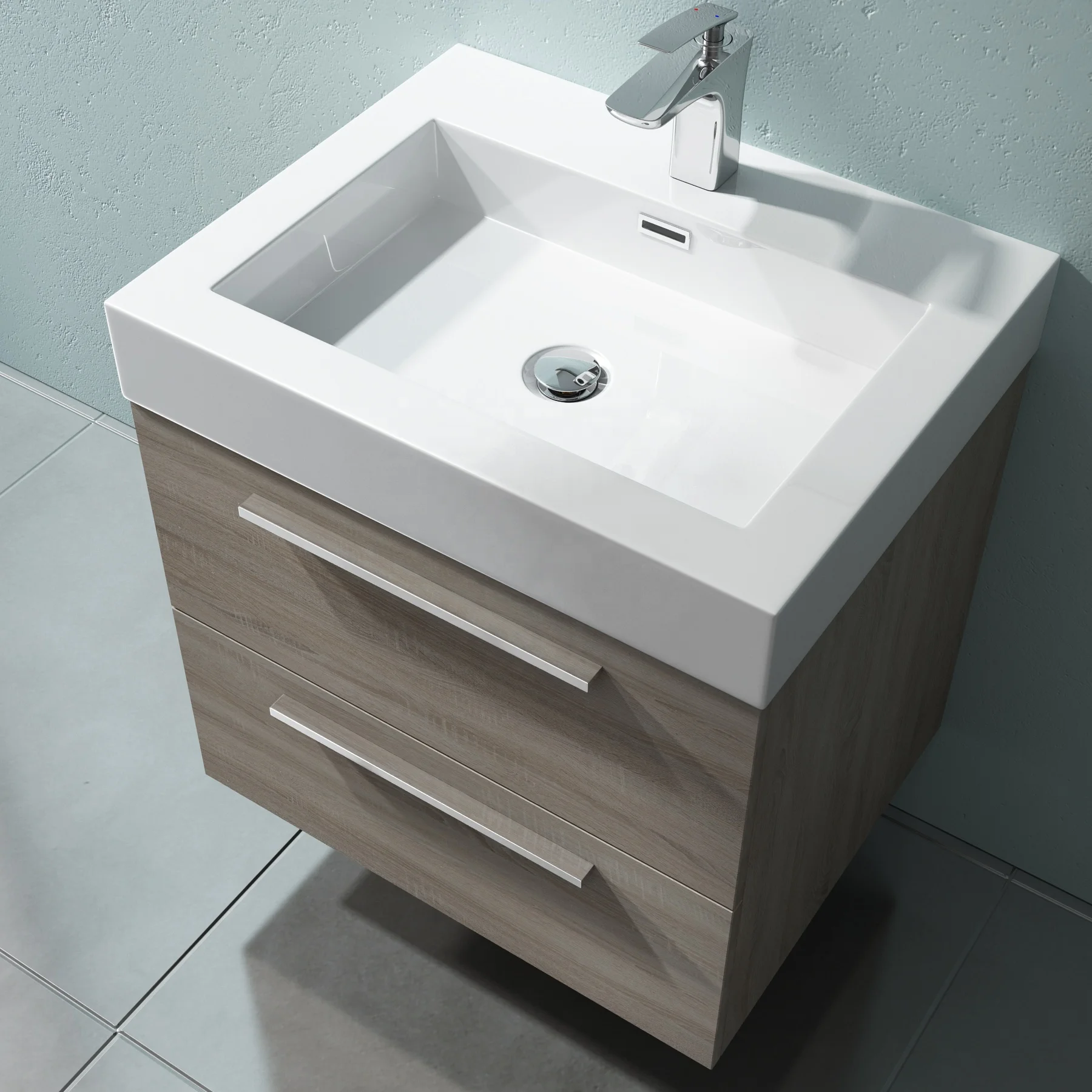 
Hangzhou Factory High Quality Small Wall mounted Modern Bathroom Vanity with 2 Drawer  (62262902764)