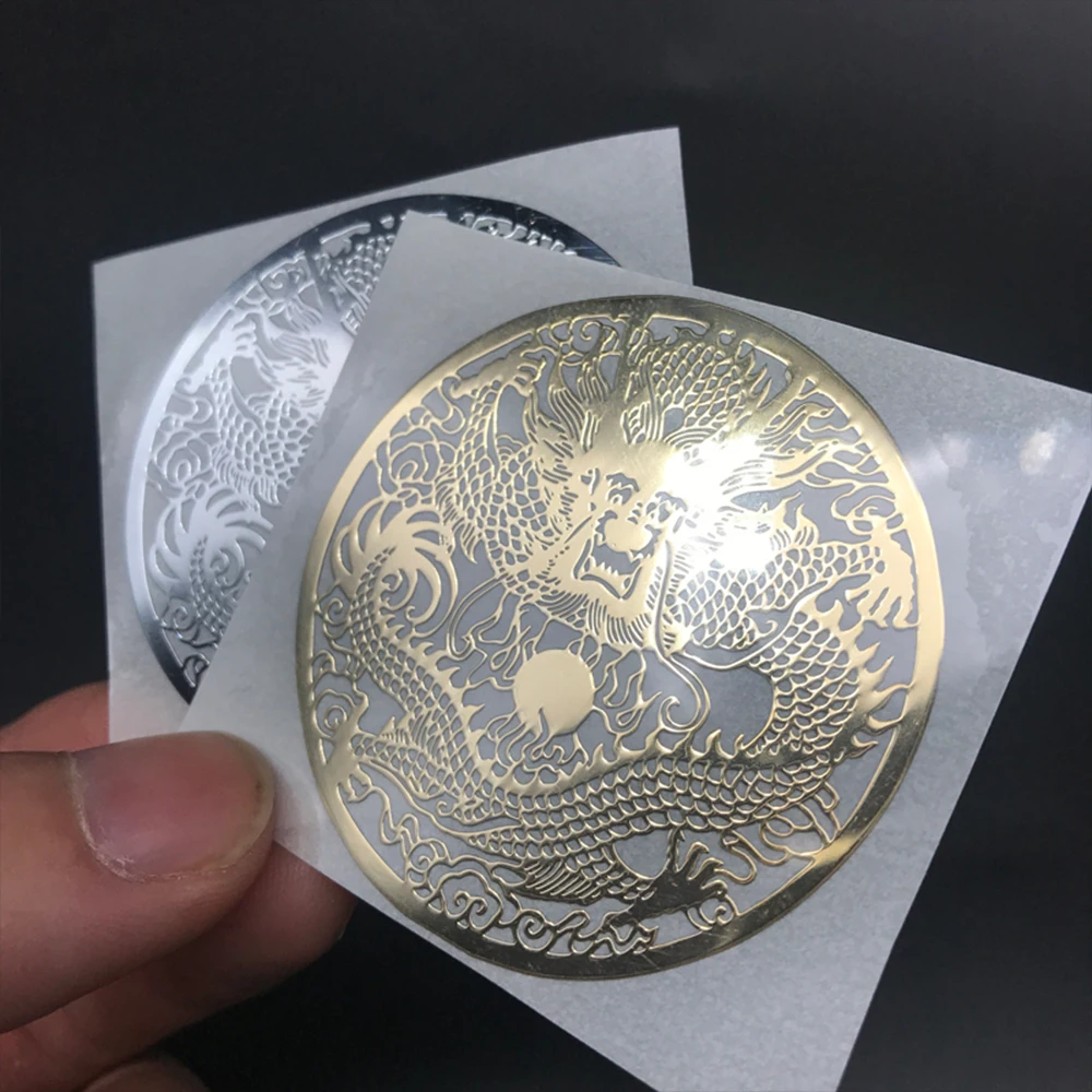 Factory Price Custom Shiny Gold Label Electroplating 3d Thin Embossed Nickel Packaging Sticker