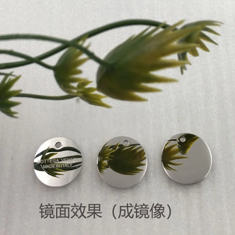 High quality full polishing stainless steel metal tag custom logo pendant jewelry laser engraving label tags DIY