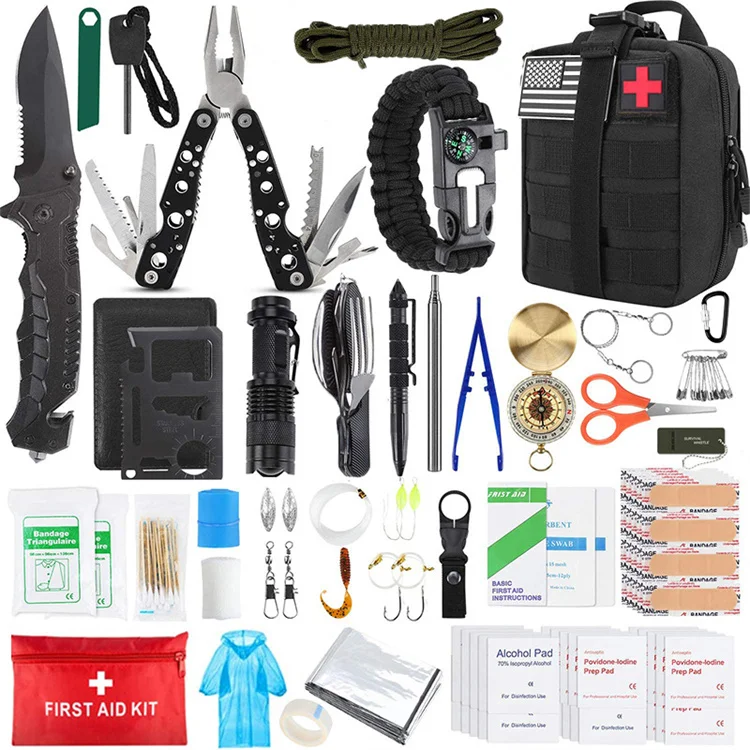 Wedacraftz Professional Survival Gear and Equipment Emergency Survival Kit and First Aid Kit for Camping Outdoor Adventure