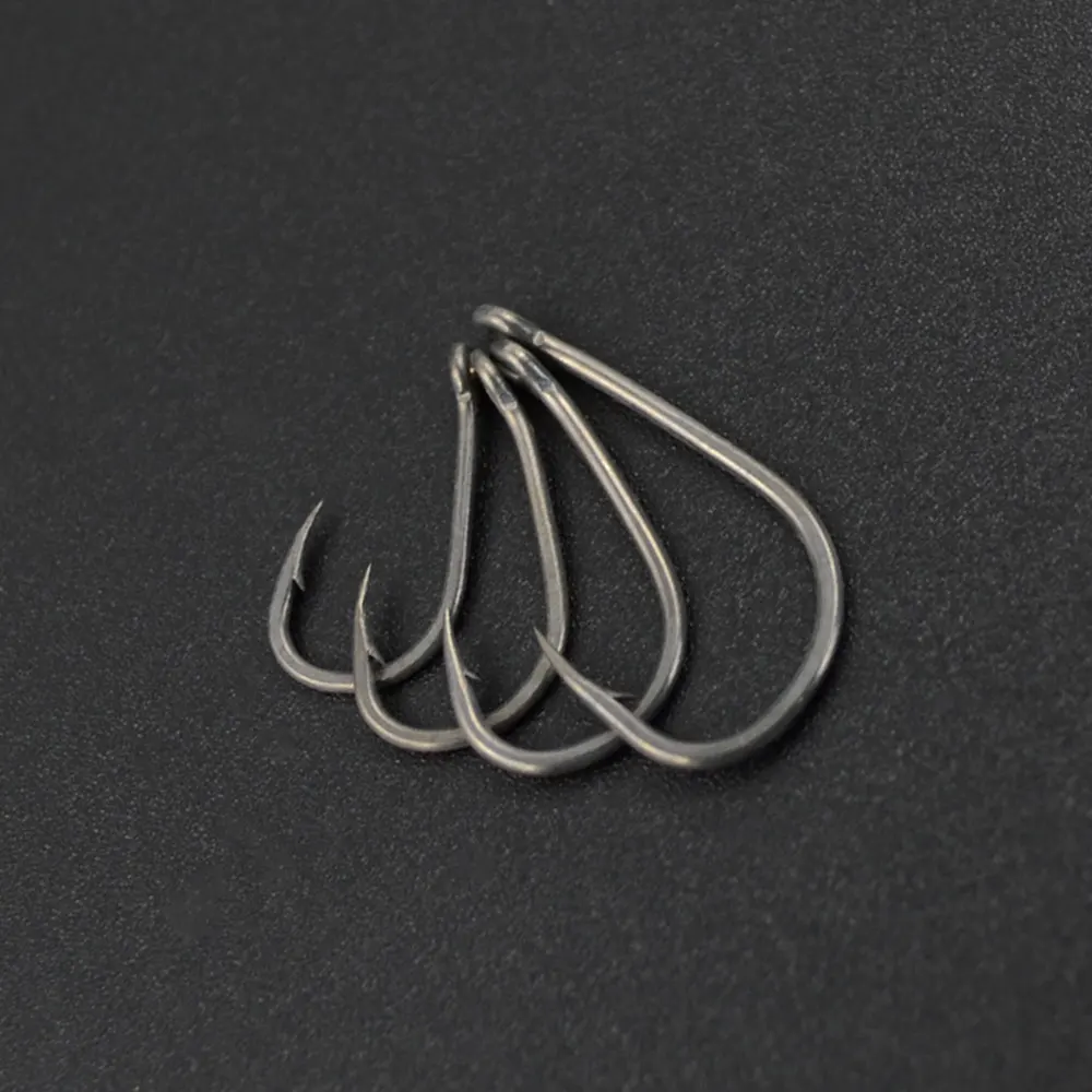 Hirisi B8007 Fishing hooks Barbed carp fishing hook set High carbon steel ring eye fishhook size